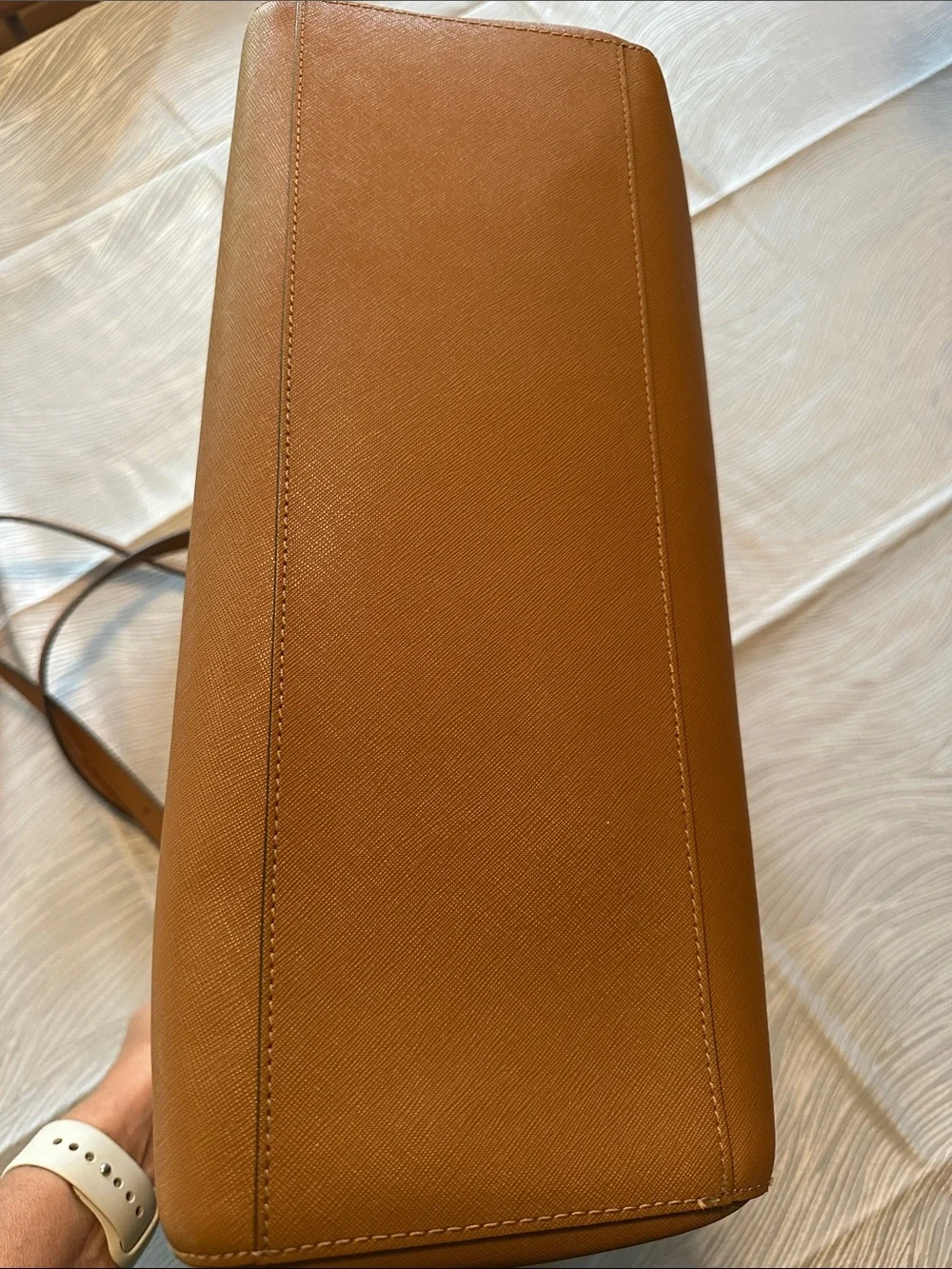 Tory Burch Cognac Leather Tote with Zip Wallet